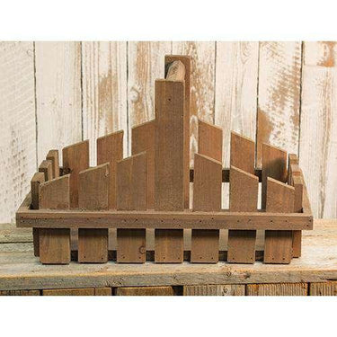 *Wooden Basket w/ Handle - The Fox Decor